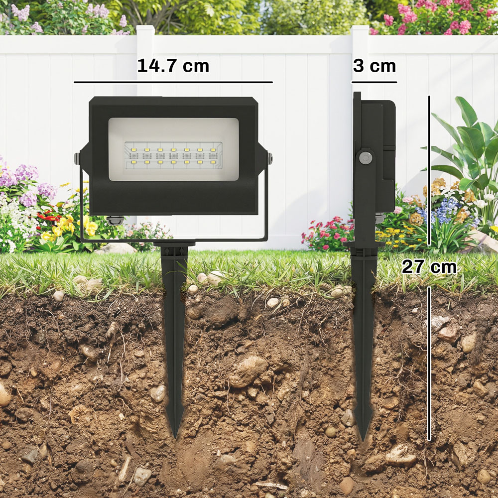 Outsunny 32W Black Smart LED Outdoor Flood Light Image 9