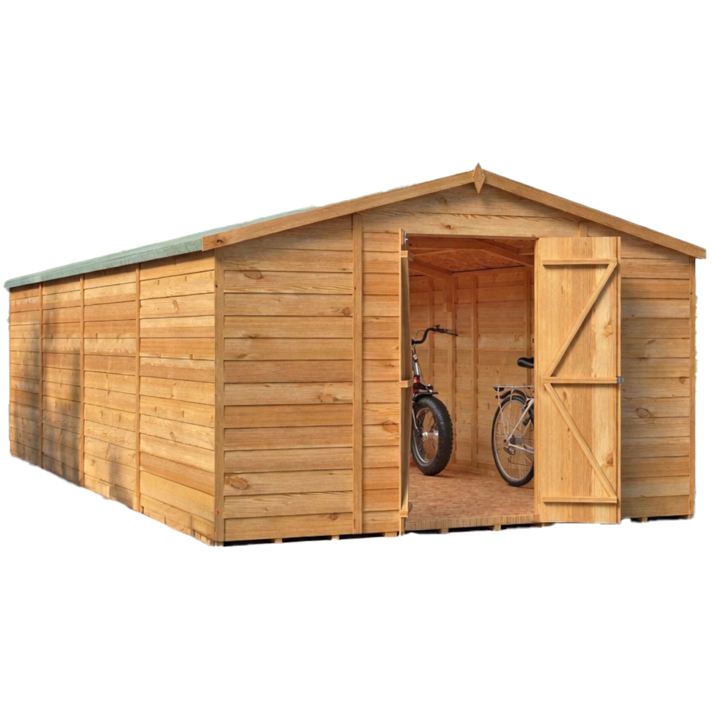 Shire 10 x 20ft Double Door Overlap Apex Wooden Shed Image 2