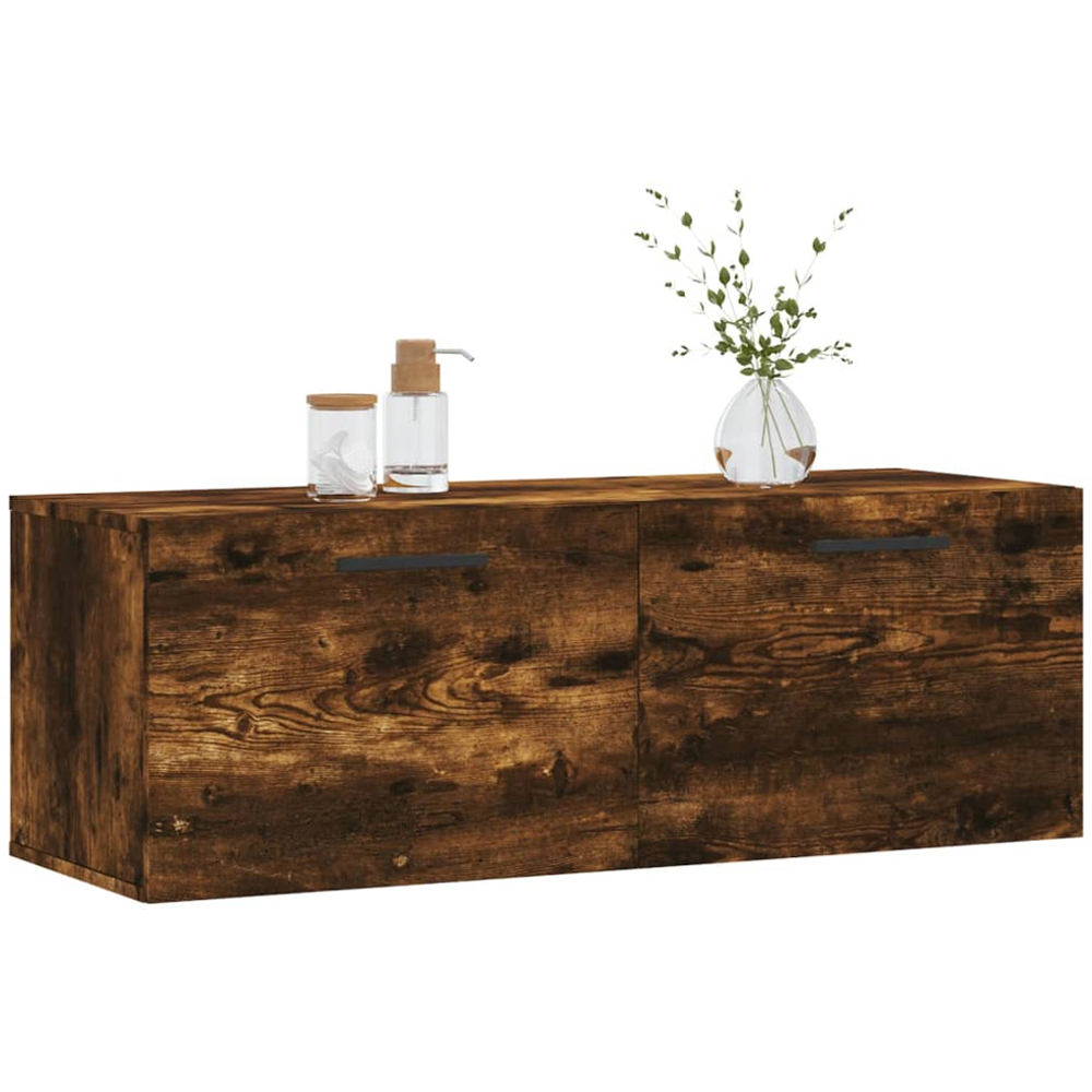 vidaXL 2 Door Smoked Oak Wall Cabinet Image 3