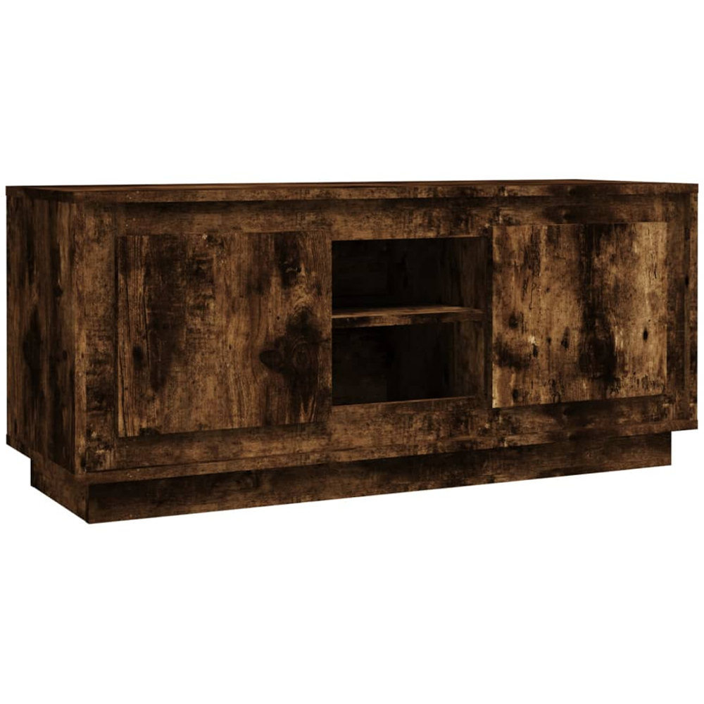 vidaXL 2 Door 2 Shelf Smoked Oak TV Cabinet Image 2