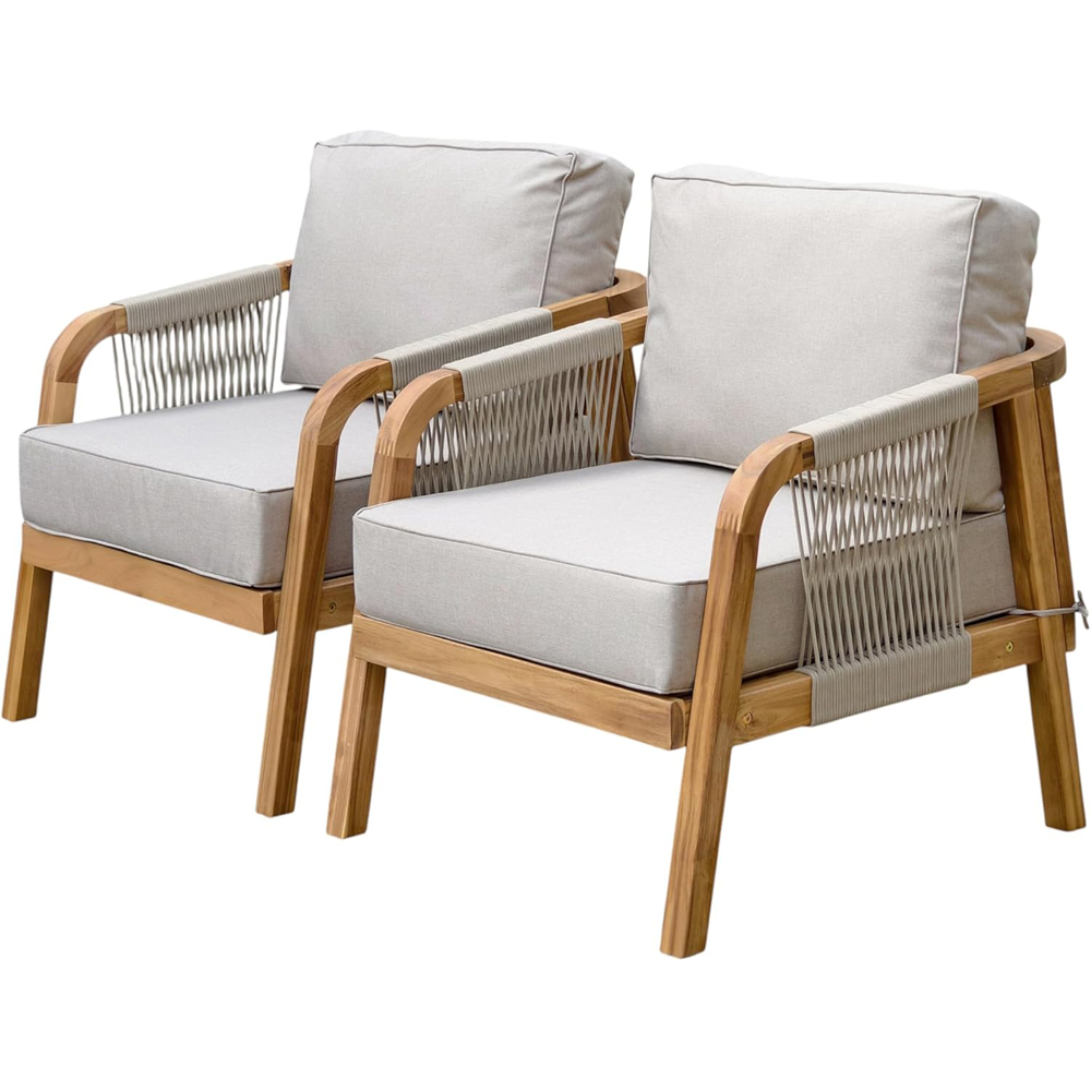 Thompson & Morgan Aspen 4 Seater Acacia Lounge Set Image 5