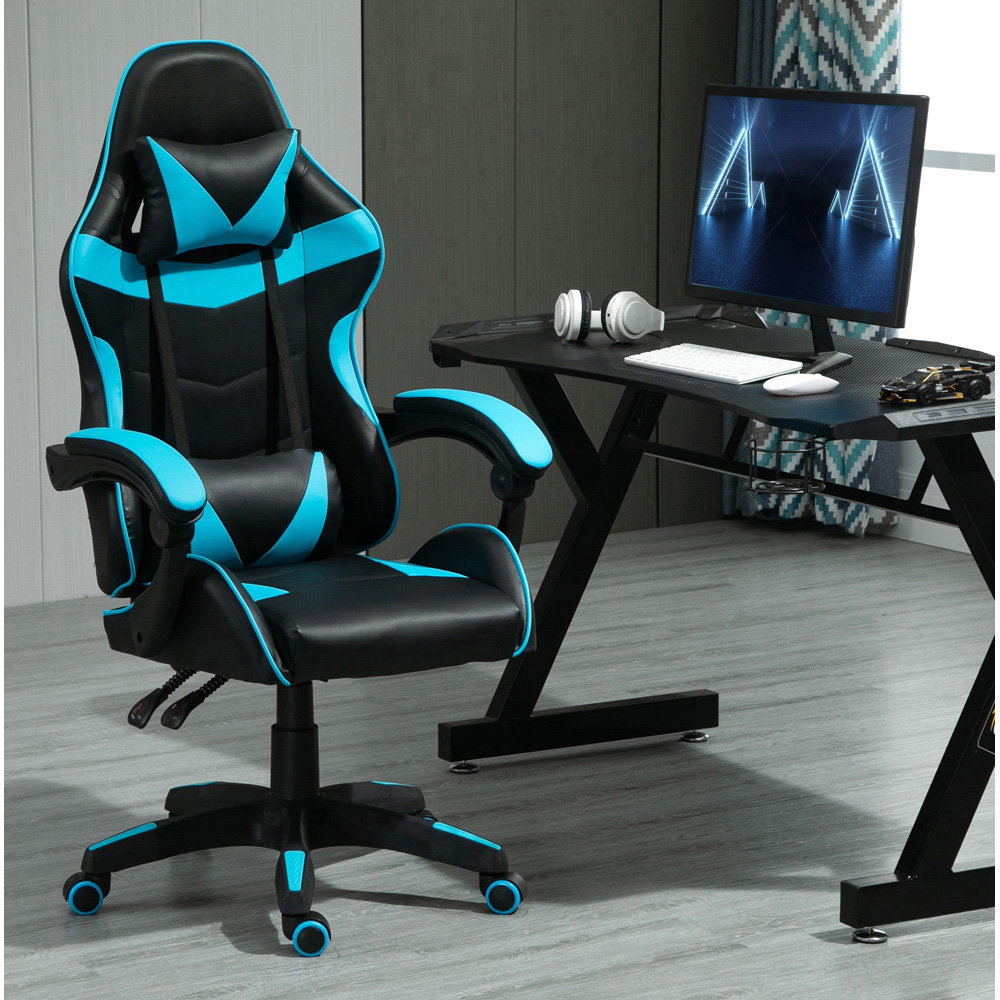 Blue Tilt and Swivel Computer Chair Image 7