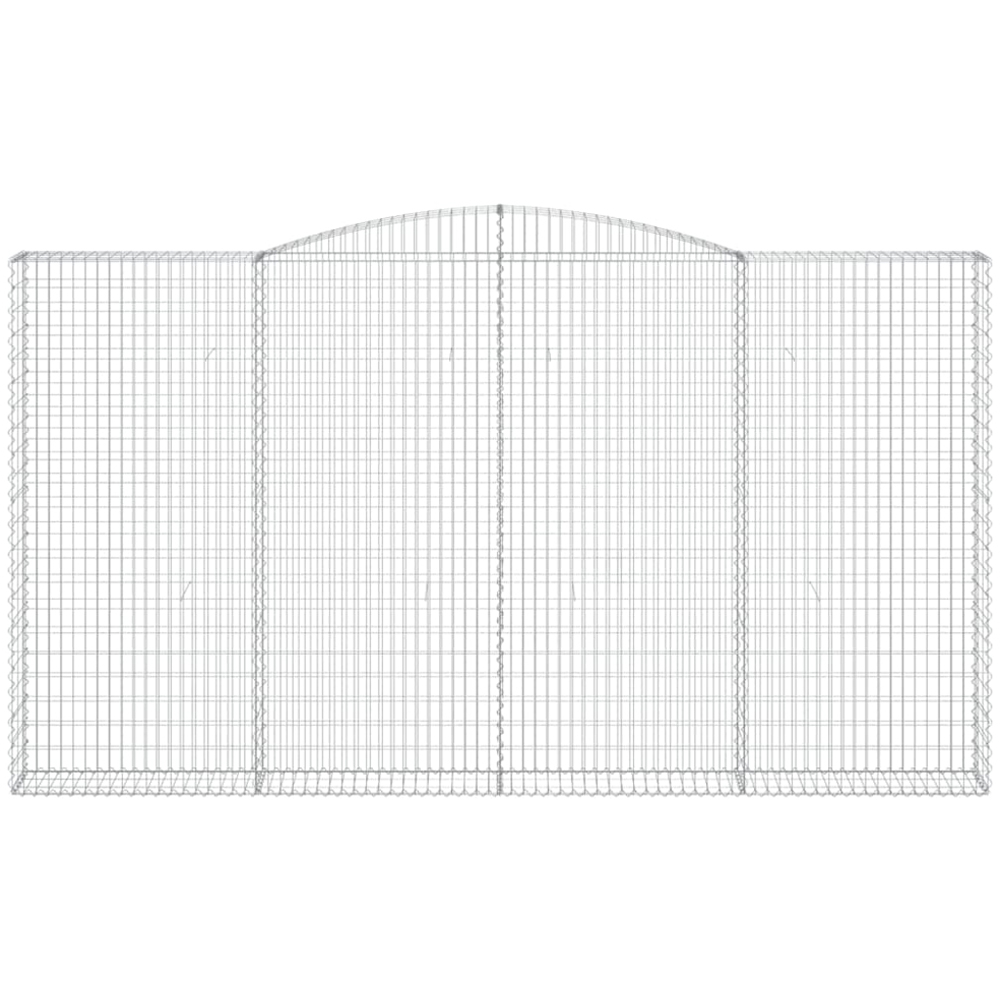 vidaXL Silver Galvanised Iron Arched Gabion Basket 400 x 30 x 220/240cm 7 Pack Image 4