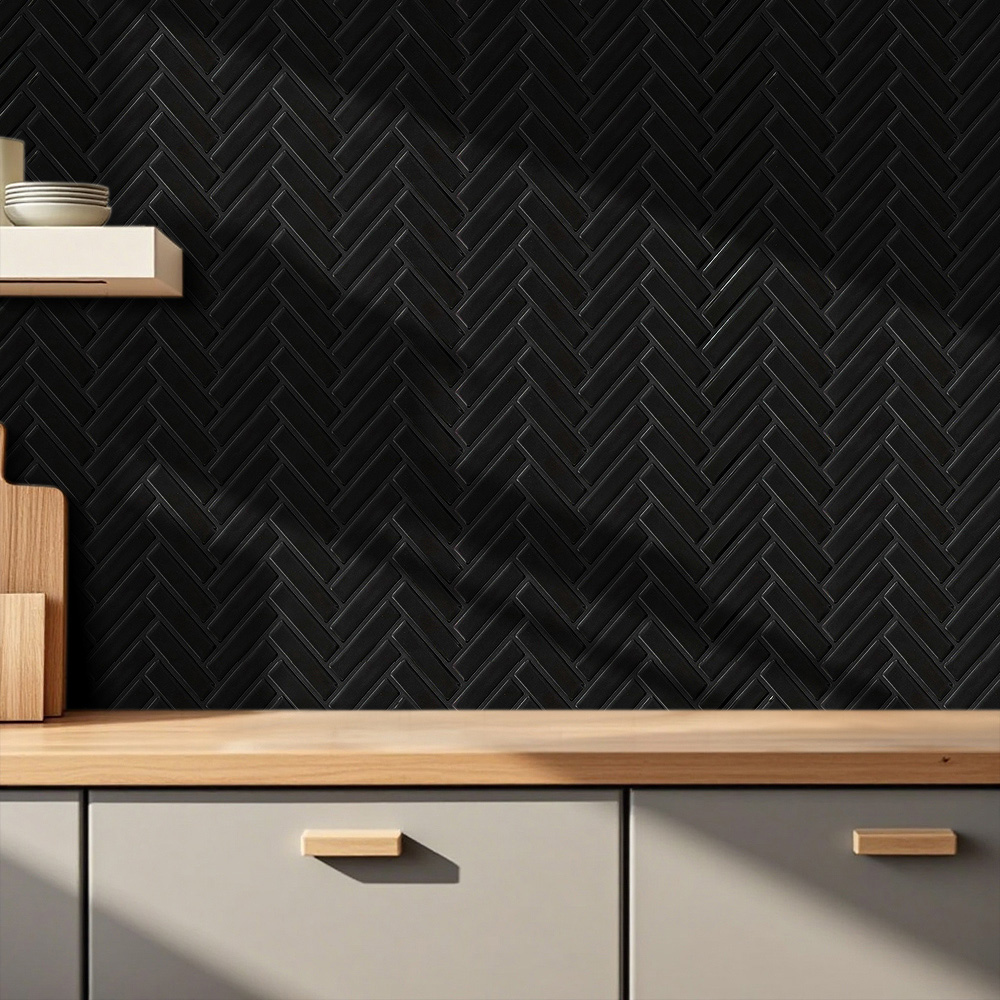 Living and Home Black Self Adhesive Wall Sticker 10 Pack Image 1