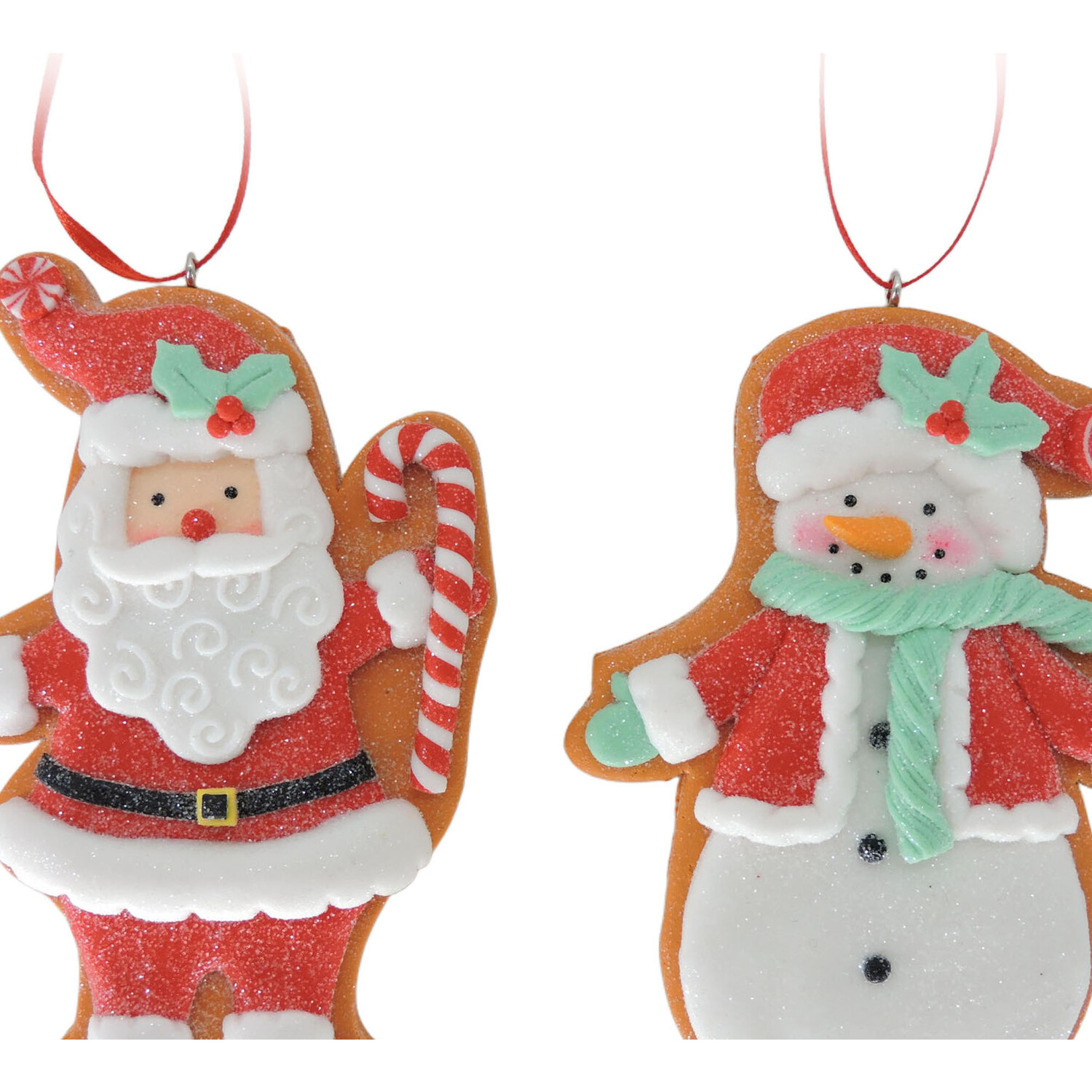 Iced Santa or Snowman Hanging Decoration Image 2