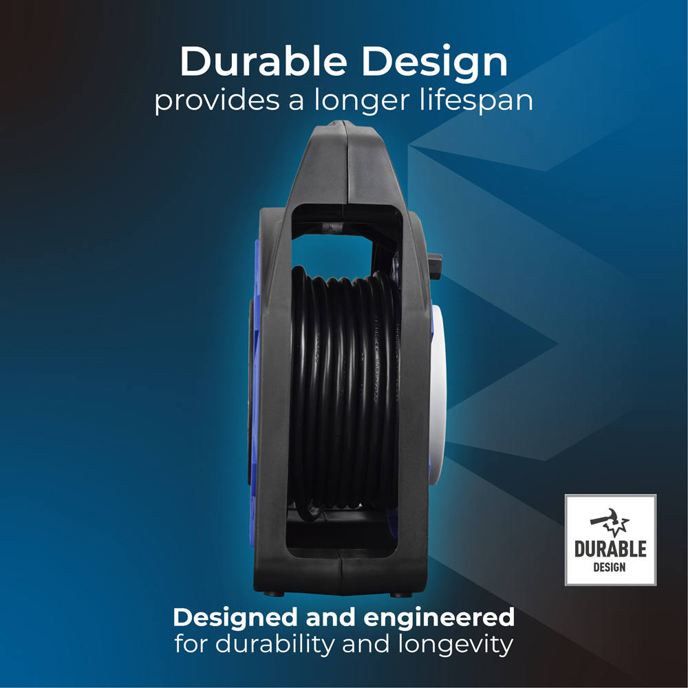 Masterplug Blue 13A 4 Socket Case Cable Reel 20m Image 8