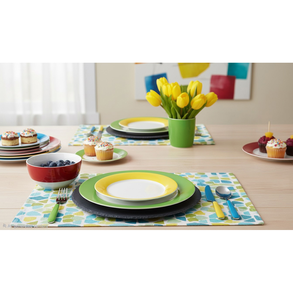 Waterside Colour Band Rainbow 12 Piece Dinner Set Image 4