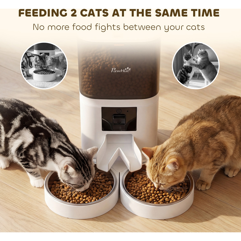 PawHut 6L Smart Cat Feeder with HD Camera and Voice Recorder Image 6