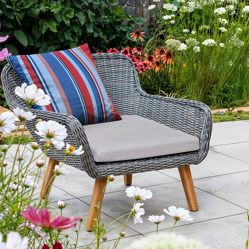Living and Home Light Grey Polyester Sponge Chair Cushion 45 x 45cm Image 2