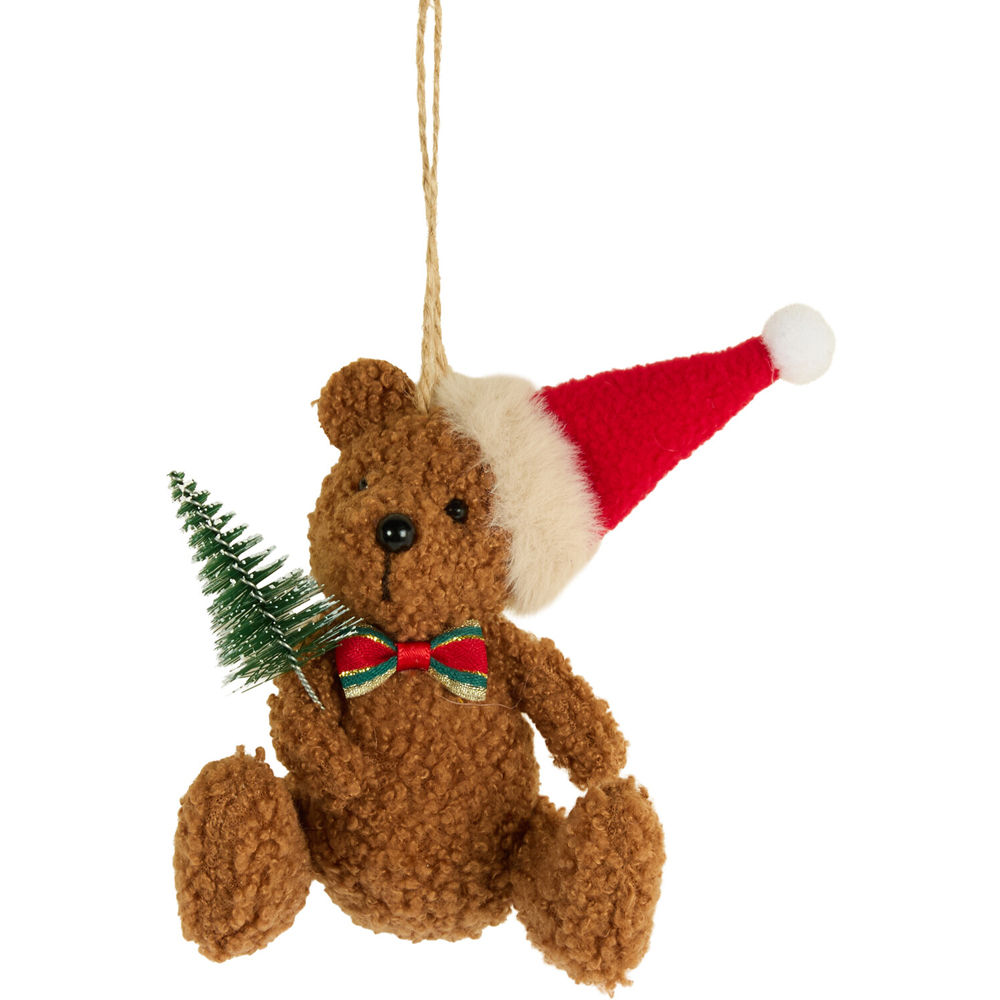 Christmas Bear Hanging Decoration Brown Image 1