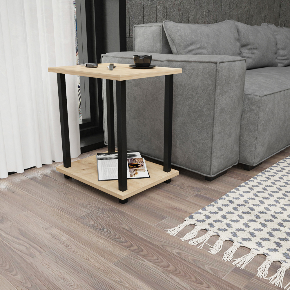 Decorotika Gurnee Black and Oak Side Table Image 4