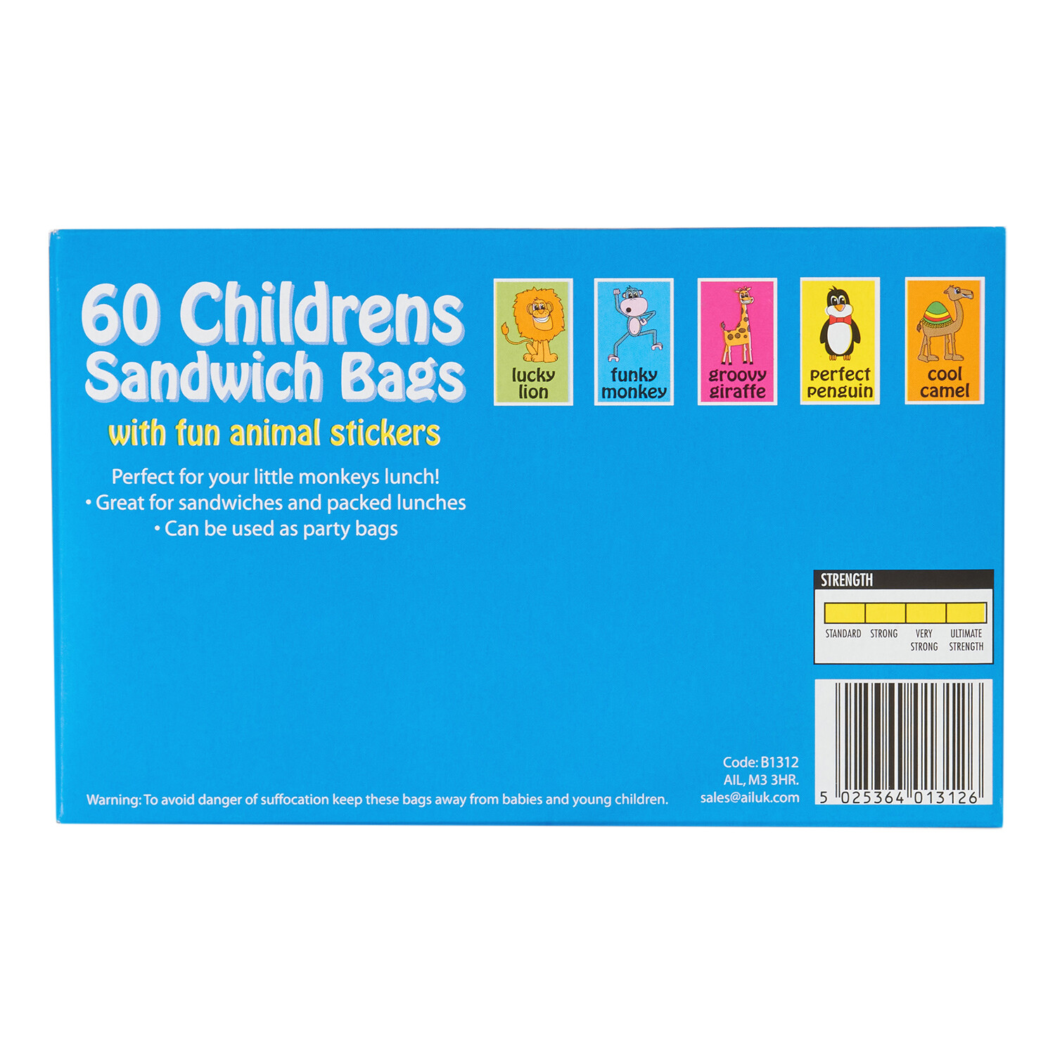 Pack of 60 Kids Sandwich Bags and Stickers Image 2