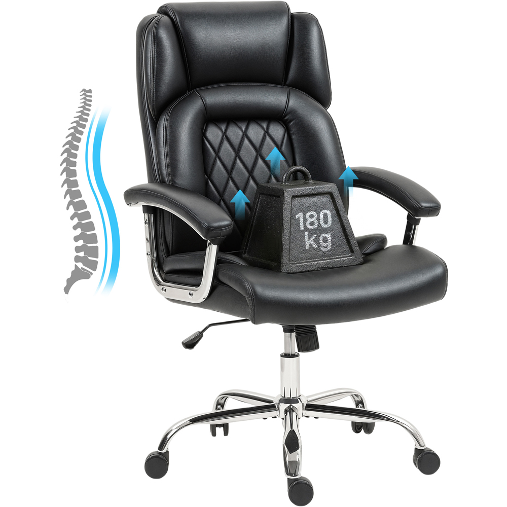 Portland Black High Back Swivel Office Desk Chair with Spring Cushion Image 2