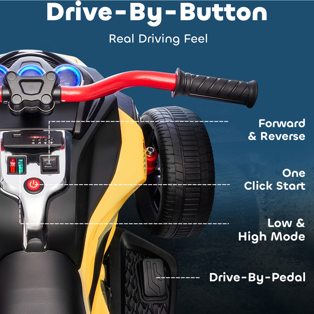 AIYAPLAY Kids Yellow Ride On Electric ATV Quad Bike 12V Image 5