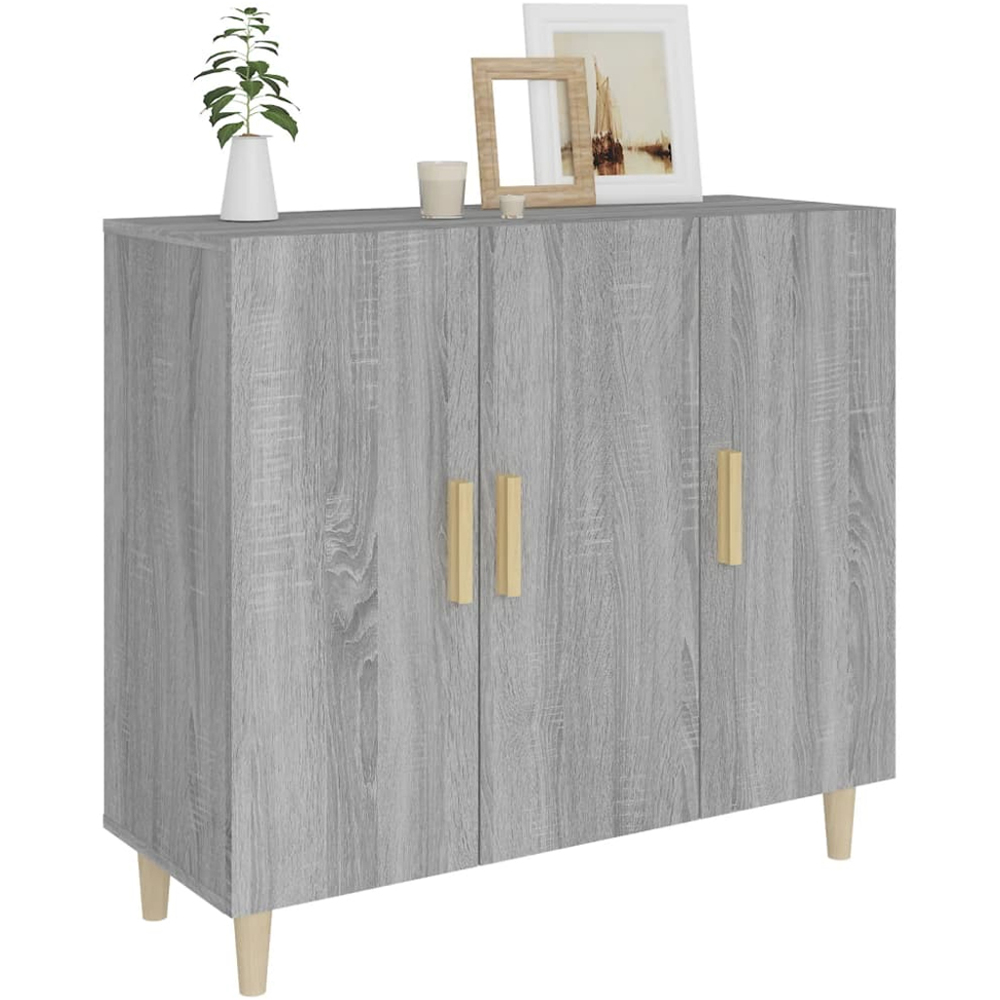 vidaXL 3 Door Grey Sonoma Sideboard Image 3