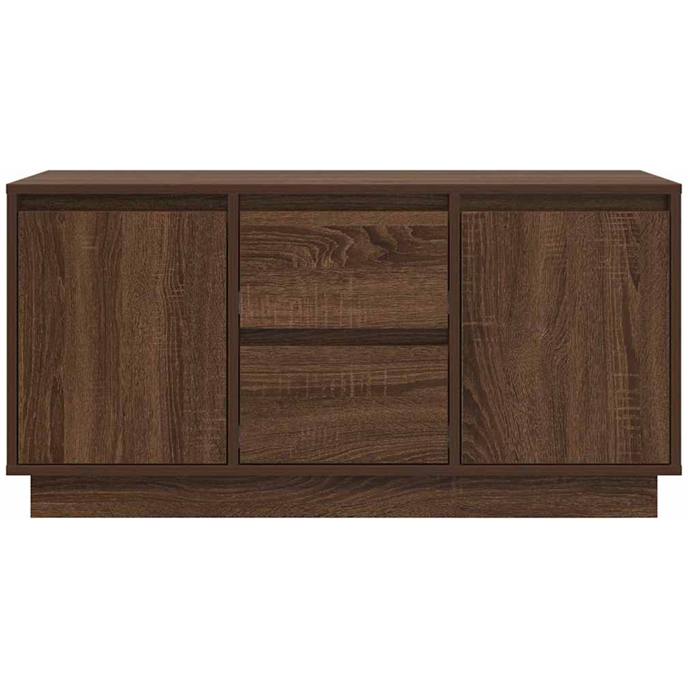 vidaXL 2 Door 2 Drawer Brown Oak Small TV Cabinet with LED Lights Image 7