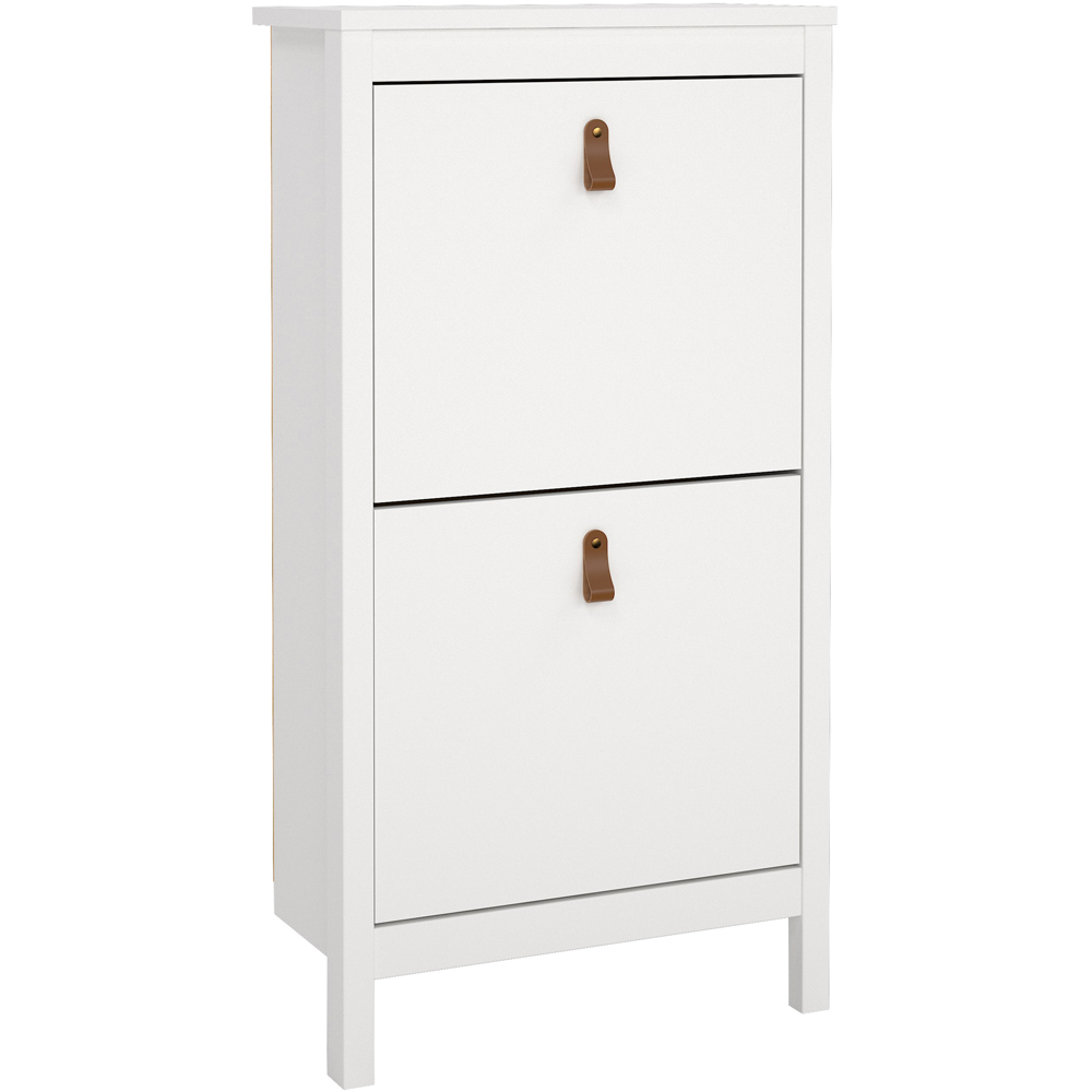 Florence Barcelona 2 Flip Down Doors White Shoe Cabinet Image 2