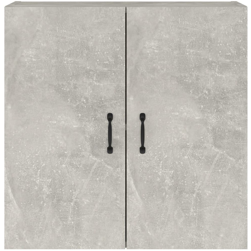 vidaXL 2 Door Concrete Grey Wall Cabinet with Black Handle Image 4
