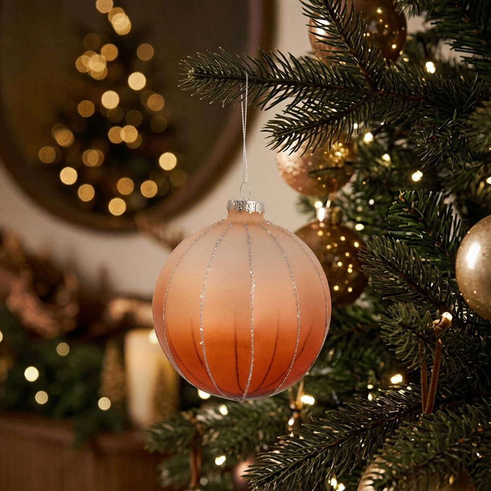 Ombre Glass Bauble Amber Image 2