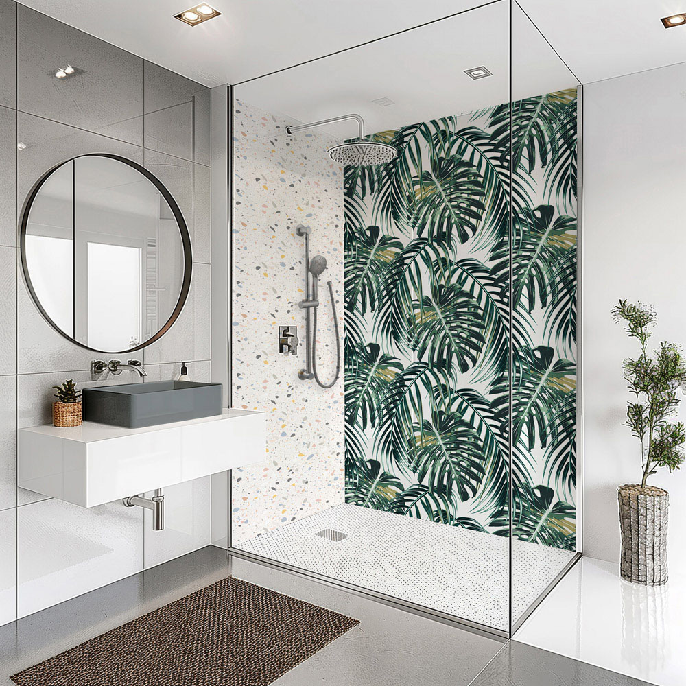 Splashbax Premium Artisan Monstera Leaves Di Bond Shower Panel 2400 x 900mm Image 4
