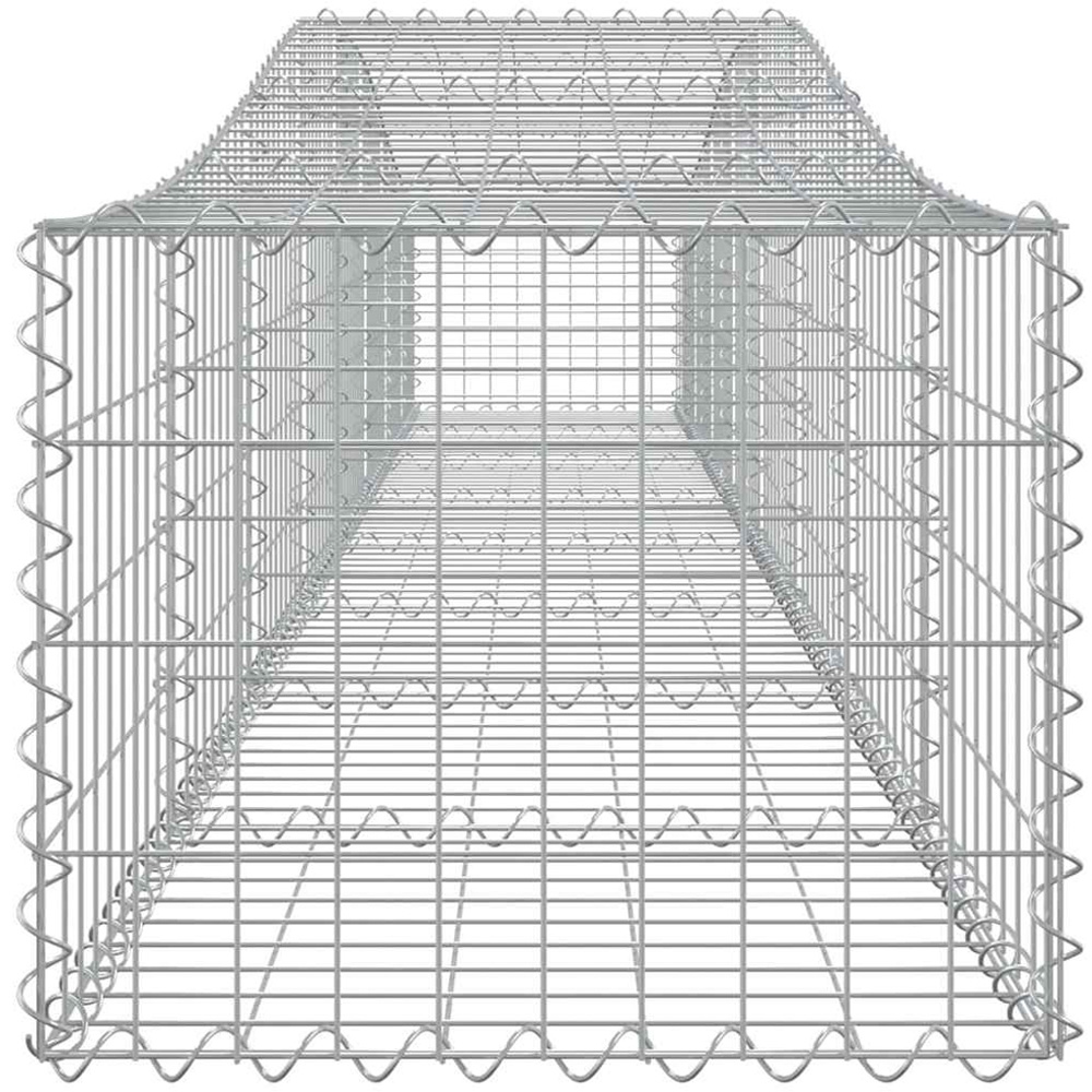 vidaXL Silver Galvanised Iron Arched Gabion Basket 400 x 50 x 40/60cm 4 Pack Image 3