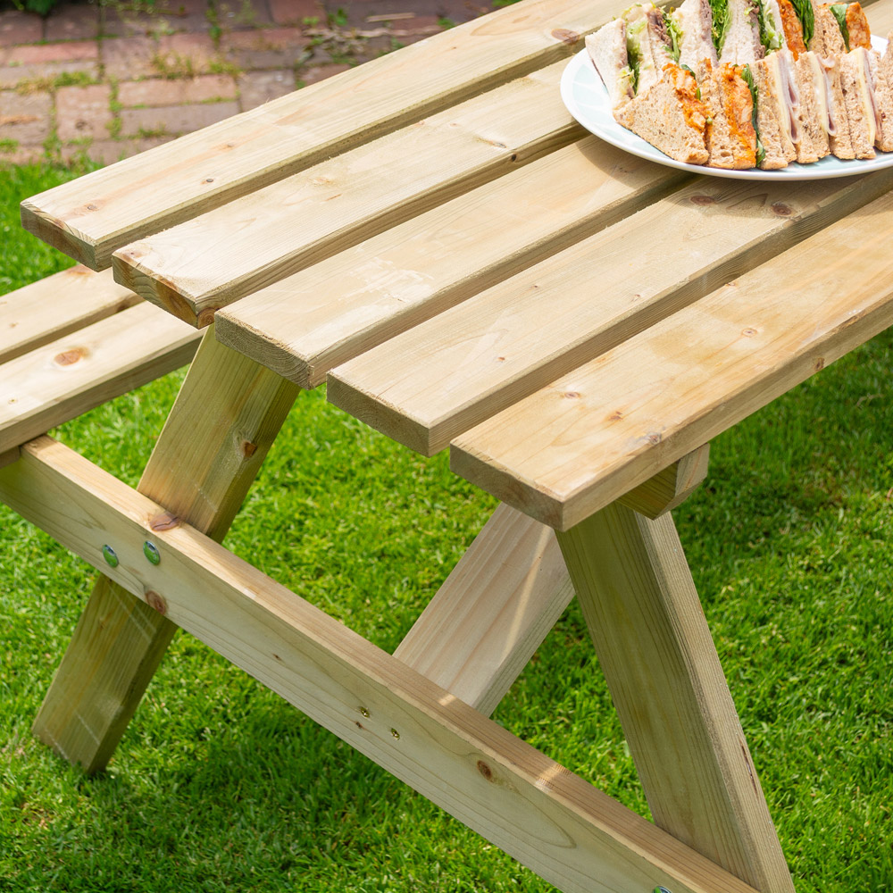 Rowlinson Traditional 6 Seater Picnic Table 1.5m Image 5