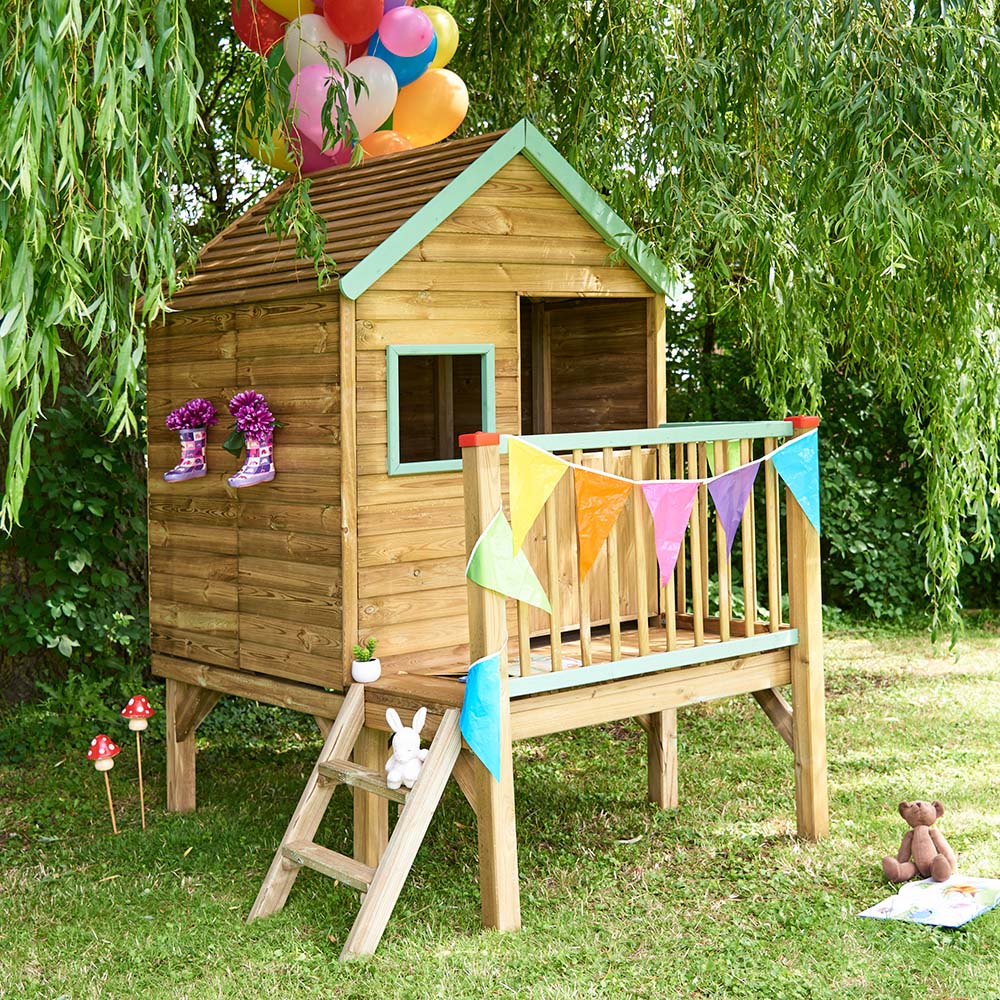 Soulet Winny 6 x 5ft Kids Wooden Platform Playhouse with Veranda Image 2
