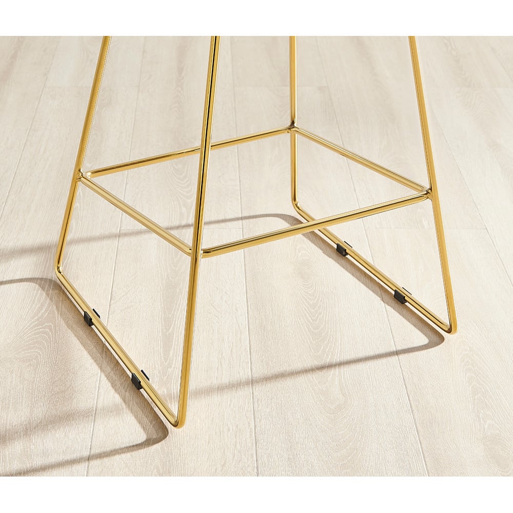 Furniturebox Harding Taupe and Gold Bar Stool Set of 2 Image 5