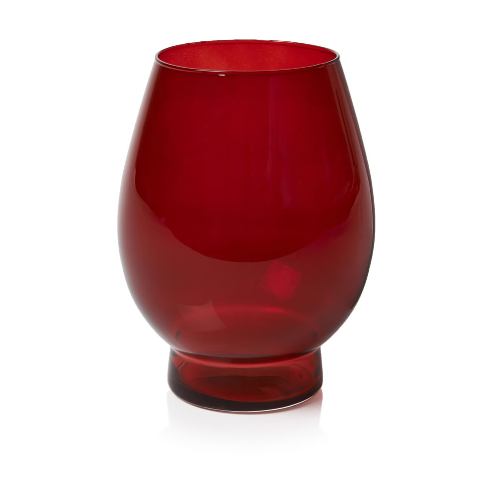Wilko Red Hurricane Vase Image 1