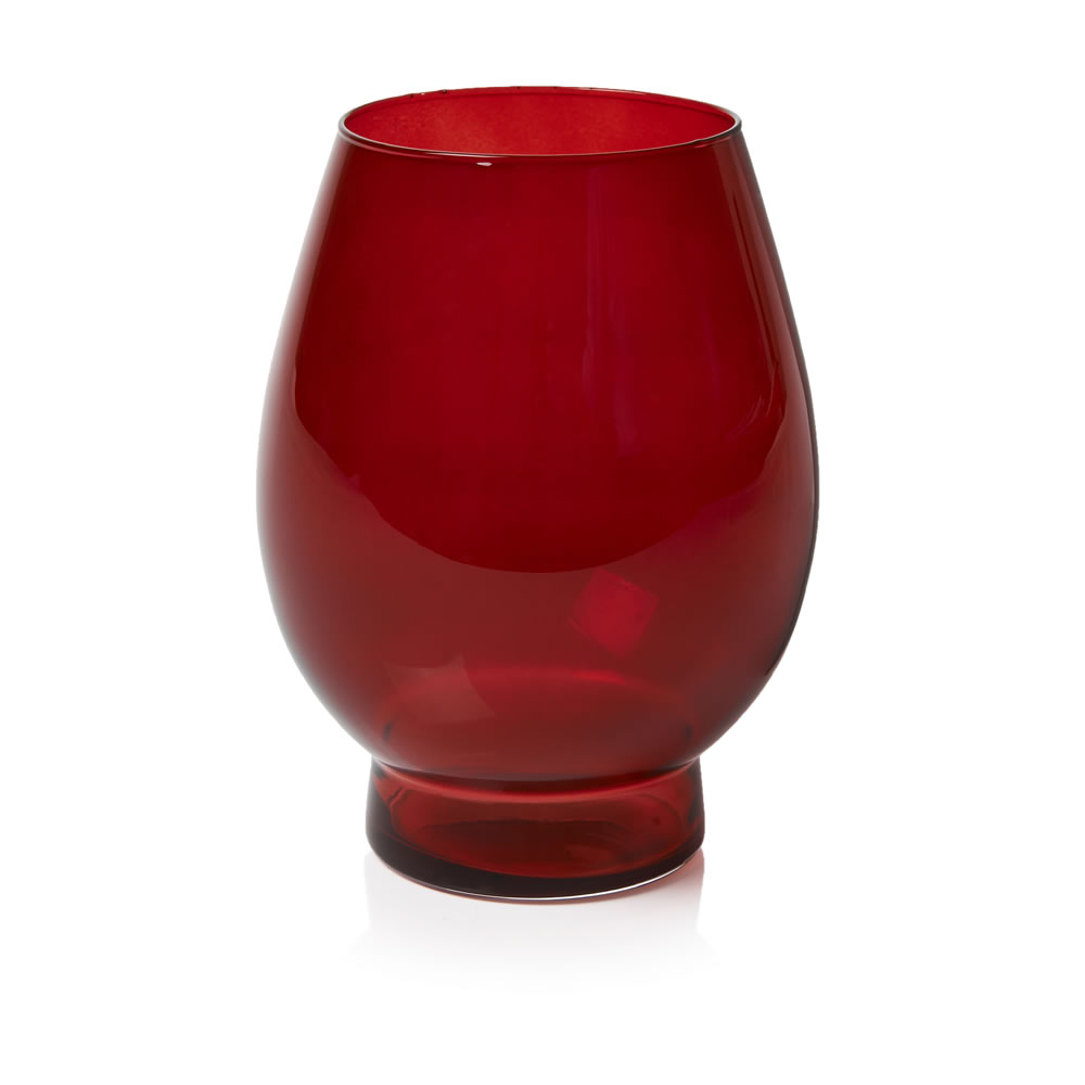 Wilko Red Hurricane Vase Wilko