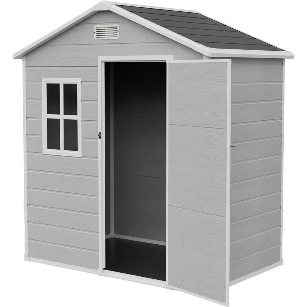 Living and Home 6 x 4ft Plastic Garden Storage Shed with Window and Floor Image 4