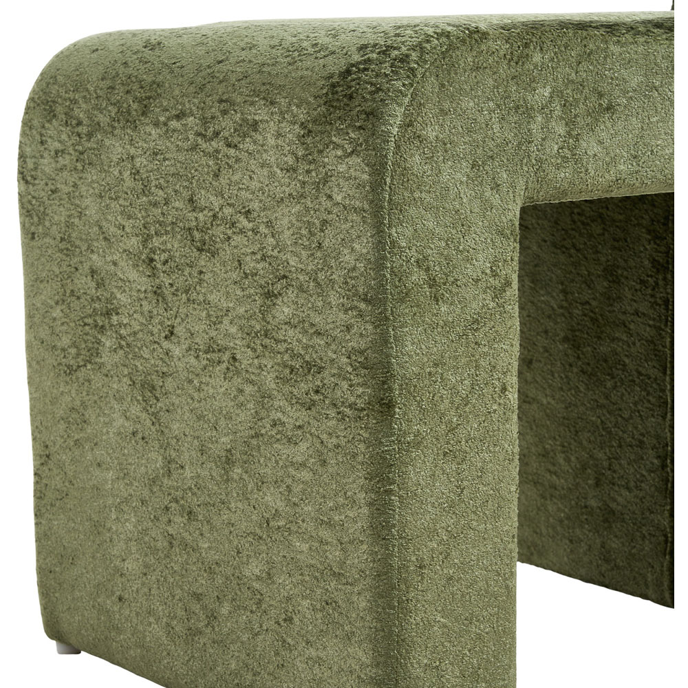 Living and Home Green Sealette U-Shaped Footstool with Reversible Tabletop Image 6