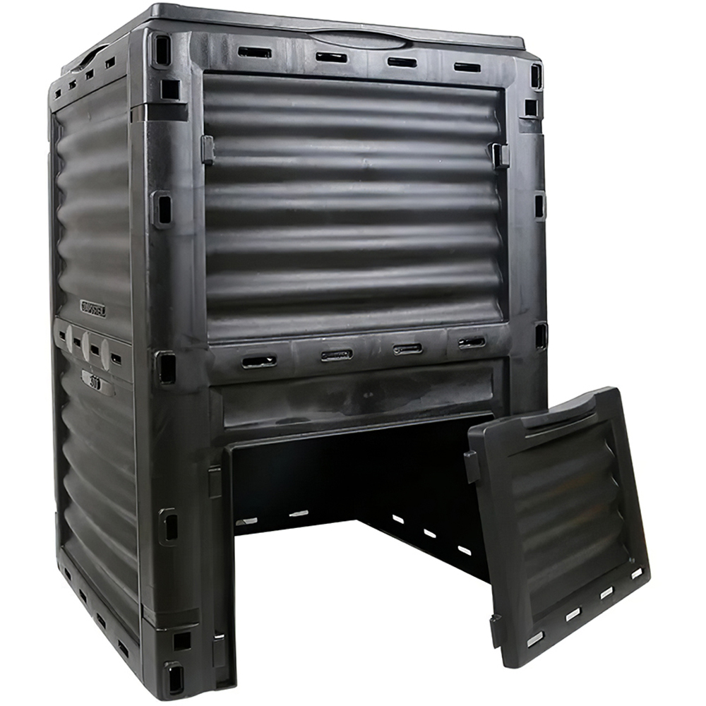 Living and Home Black Outdoor Garden Compost Bin with Ventilation 300L Image 3