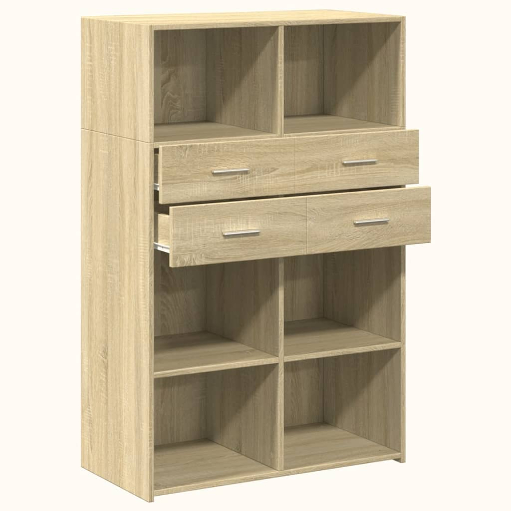 vidaXL 4 Drawer 6 Shelf Sonoma Oak Highboard Image 7