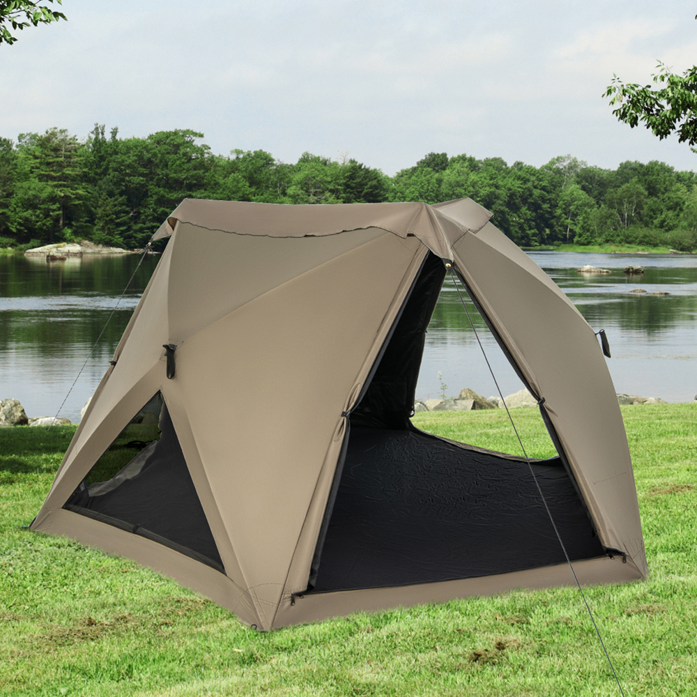 Costway Olive Green 6 Sided Family Tent with Rainfly and Skylight Image 2