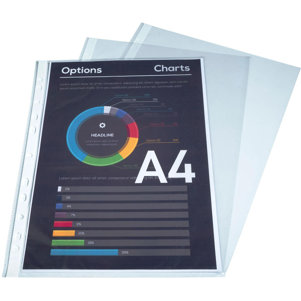 Exacompta Crystal PP A4 Punch Pockets 10 Pack Image 4