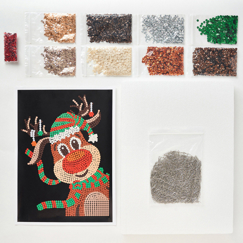 Simply Make Reindeer Christmas Sequin Craft Kit Image 2