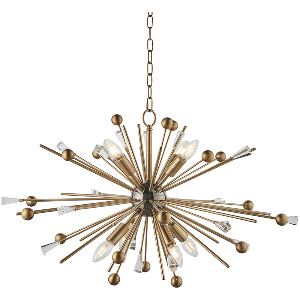 Merano Taormina Brass Plate Black Nickel Pendant 8 Light Ceiling Light Image 1