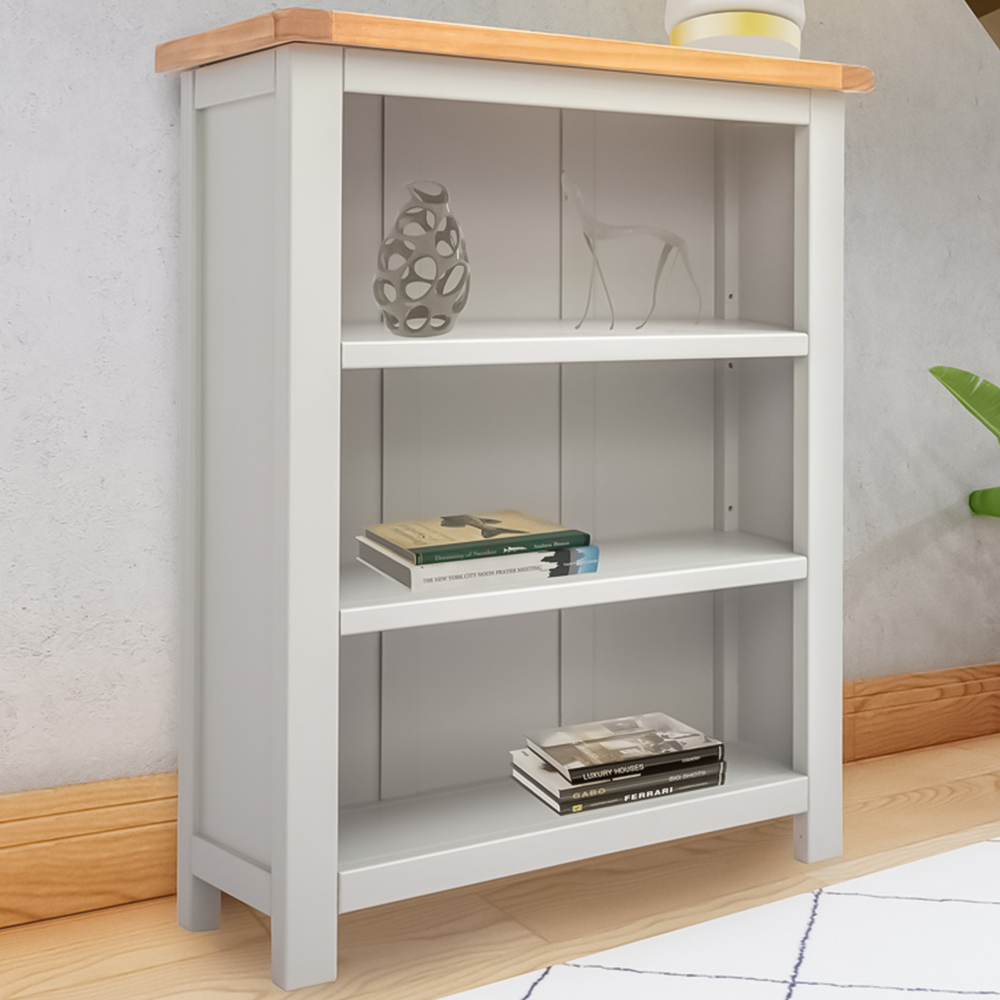 Argenta 3 Shelf Light Grey Bookcase Image 1