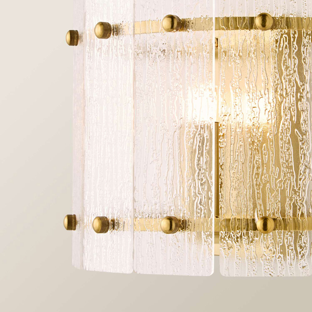 ValueLights Darcy Frosted Acrylic Shade Brushed Gold Wall Light with Bulb Image 4