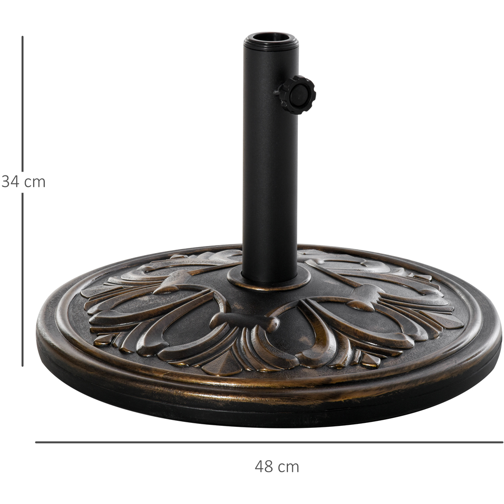 Outsunny Bronze Tone Round Parasol Base 13kg Image 7
