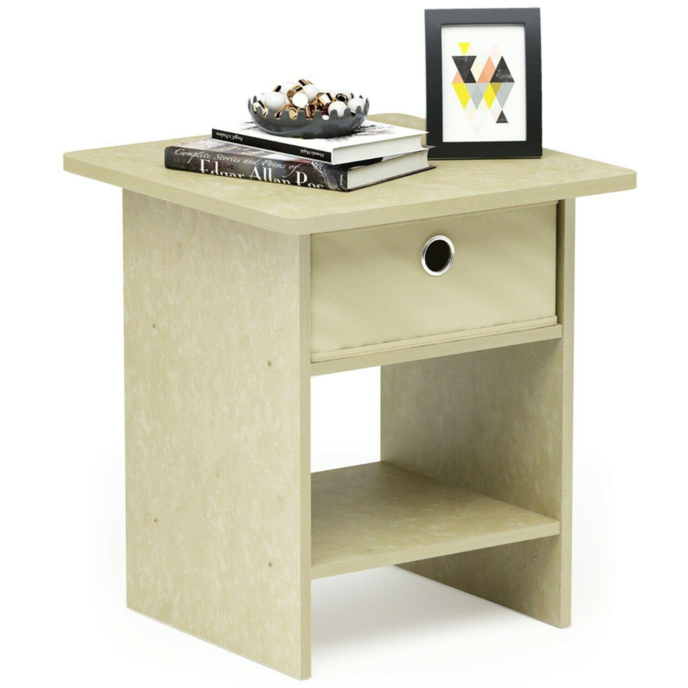 Walplus Dario Single Drawer Single Shelf Ivory End Table Image 5