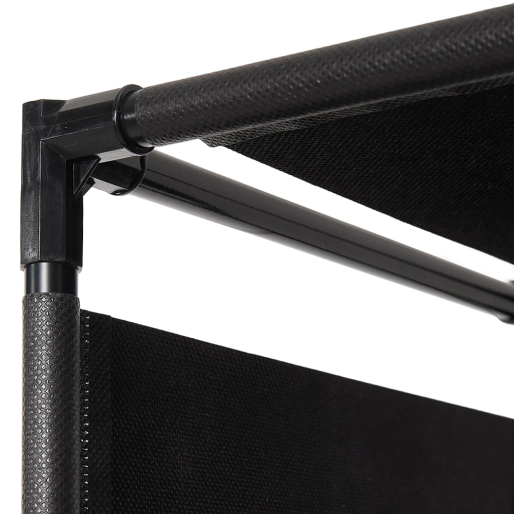H&O Direct 9 Shelf Black Steel and Fabric Shoe Rack with Protective Barriers Image 4