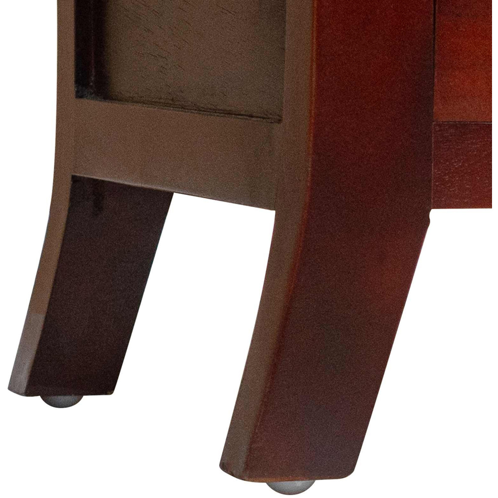 vidaXL Single Drawer Single Shelf Brown Solid Mahogany Wood Bedside Table Image 7