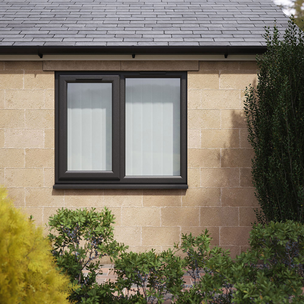 Crystal Black and White LH Side Hung Next to a Fixed Clear Double Glazed Window 1190 x 1115mm Image 5