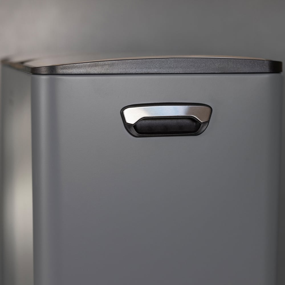 Charles Bentley 2 Compartment Grey Kitchen Pedal Bin 40L Image 8