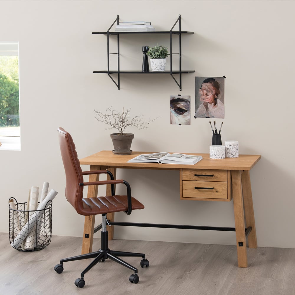 Florence Winslow Vintage Brandy Swivel Desk Chair Image 9