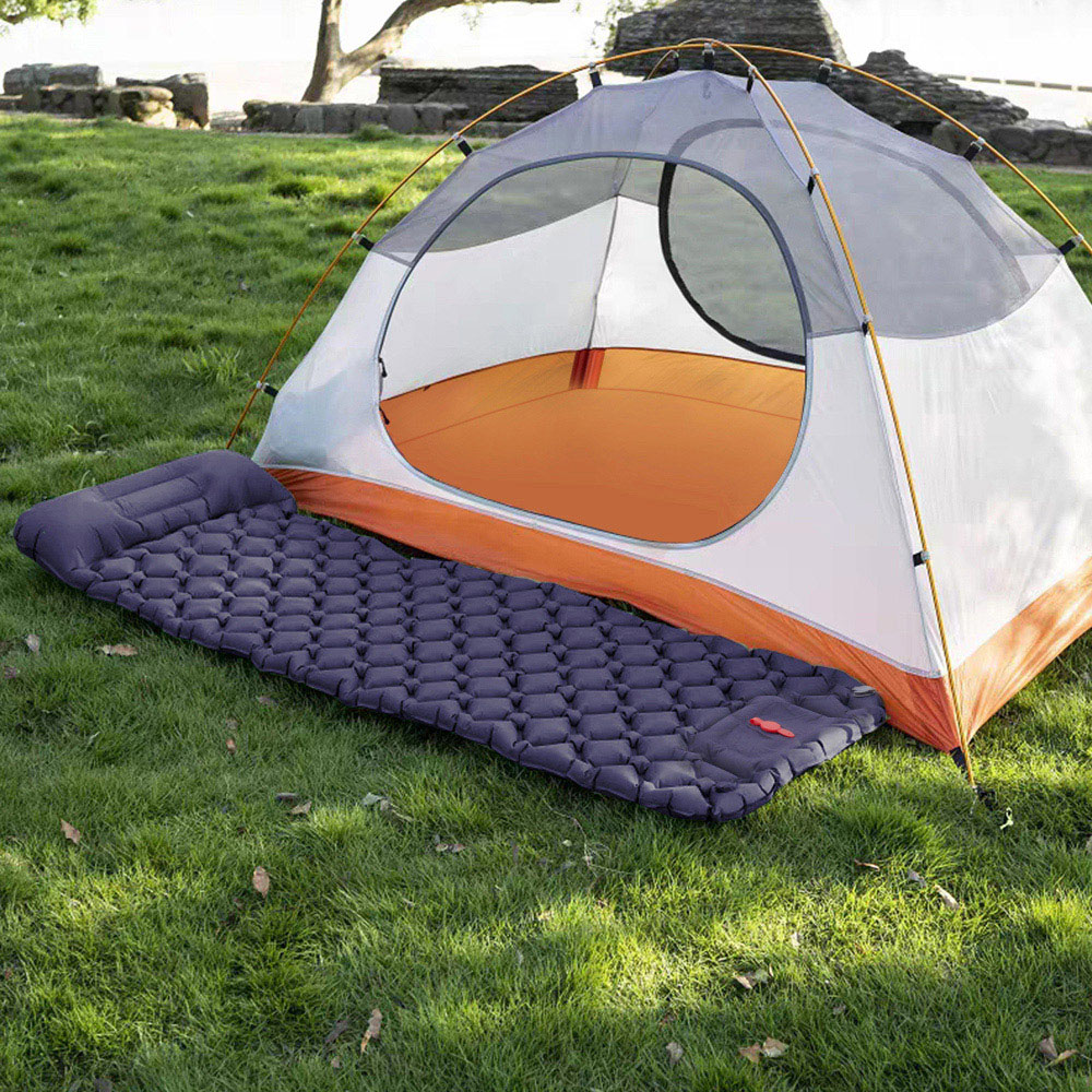 Living and Home Navy Blue Inflatable Sleeping Pad Air Bed 190 x 60cm Image 2