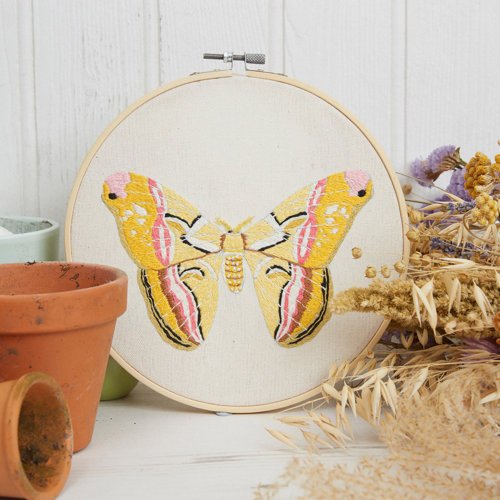 Sew & So On Beautiful Moth Embroidery Hoop Decoration Craft Kit Image 3