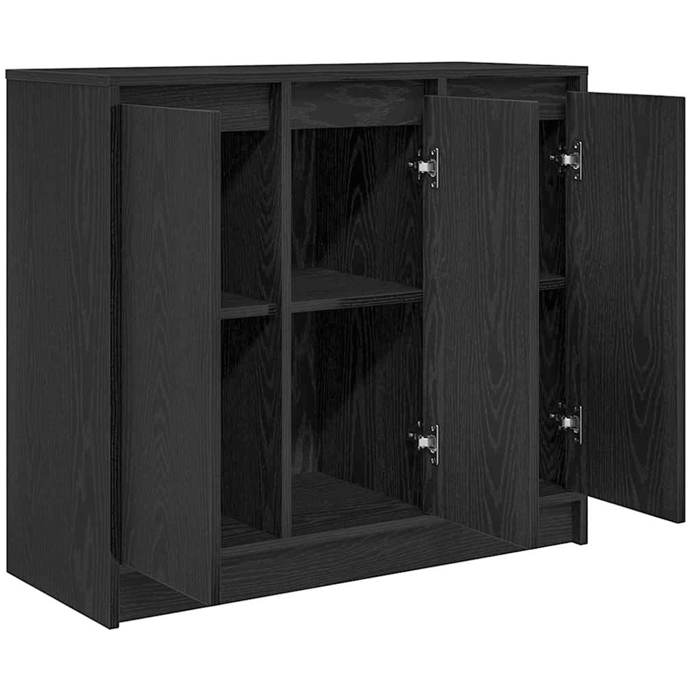 vidaXL 3 Door Black Oak Sideboard Image 5